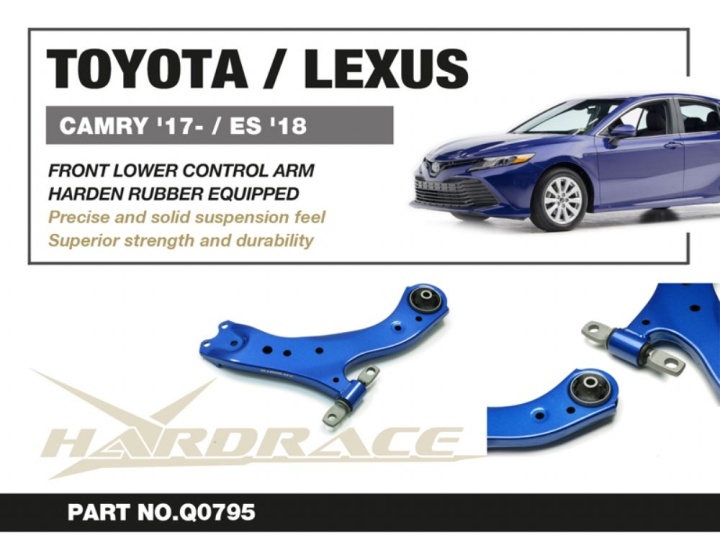 HR-Q0795 Toyota CAMRY 17- / ES 18- Främre Nedre Länkarmar (Förstärkta Gummibussningar) - 2Delar/Set Hardrace