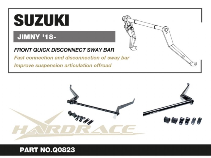 HR-Q0823 Suzuki JIMNY 18- Främre Quick Release Krängningshämmare 7Delar/Set Hardrace