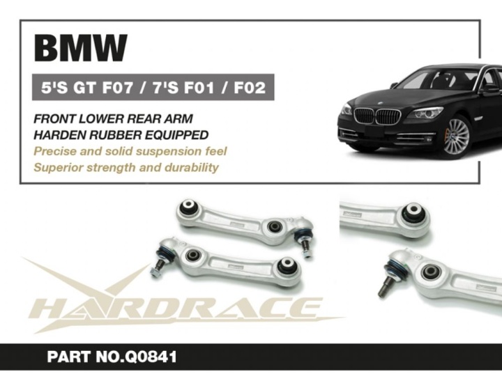 HR-Q0841 BMW 5-Serie GT F07 / 7-Serie F01/F02 Främre Nedre - Bakre Länkarmar (Endast RWD) (Förstärkta Gummibussningar) - 2Delar/Set Hardrace