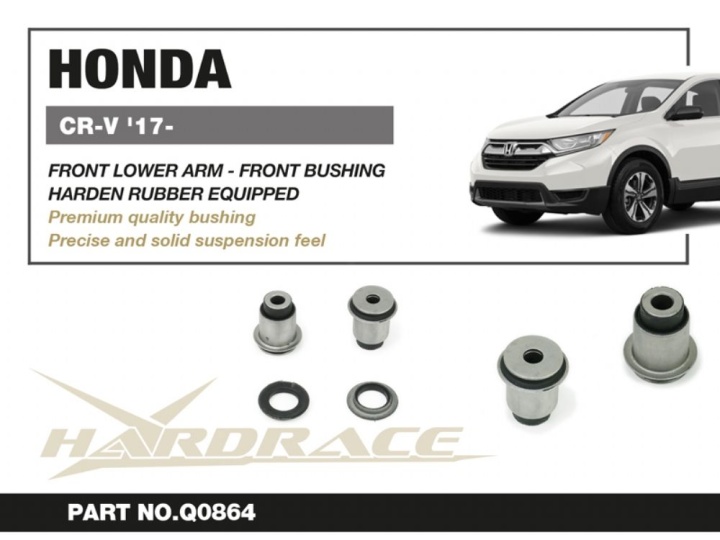 HR-Q0864 Honda CR-V 17- Främre Nedre Länkarmar - Främre Bussningskit (Förstärkta Gummibussningar) - 4Delar/Set Hardrace