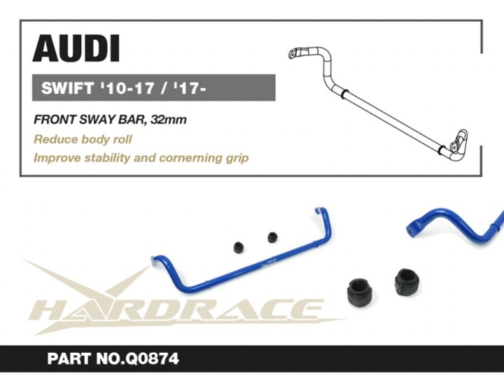 HR-Q0874 AUDI A4/S4/RS4/A5/S5/RS B9 16- Främre Krängningshämmare 32mm - 3Delar/Set Hardrace