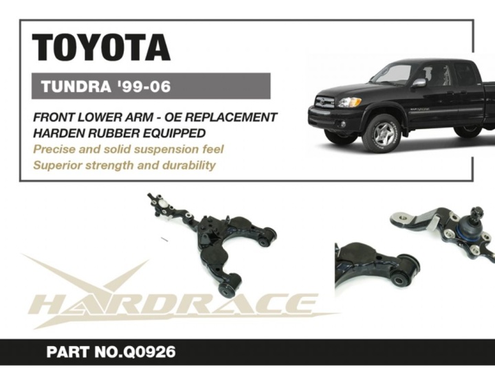 HR-Q0926 Toyota TUNDRA 99-06 Främre Nedre Länkarmar - OE REPLACEMENT (Förstärkta Gummibussningar) - 2Delar/Set Hardrace