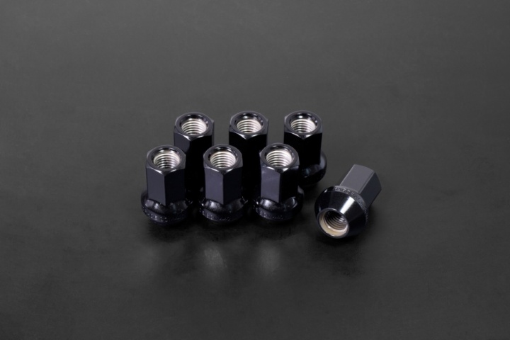 Svarta SCM440-Stål Hjulmuttrar (45mm / M12x1.25) Hardrace