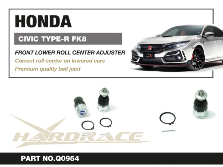 HR-Q0954 Honda Civic 15- FK8 TYPE-R Främre Nedre Rollcenterjustering (+5MM) - 2Delar/Set Hardrace