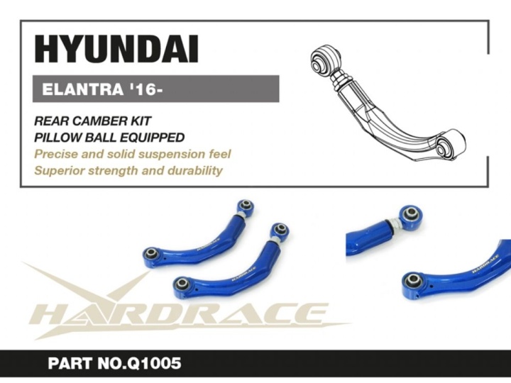 HR-Q1005 Hyundai SONATA 14- / ELANTRA SPORT 16- / K7 16- Bakre Camber-Stag (Pillowball) - 2Delar/Set Hardrace