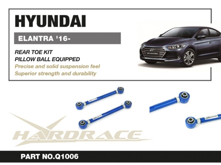 HR-Q1006 Hyundai ELANTRA SPORT 1.6T 16- Bakre Toe-Stag (Pillowball) - 2Delar/Set Hardrace