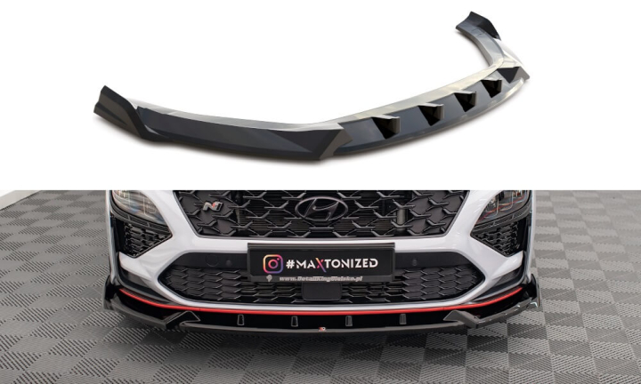 Hyundai Kona N Mk1 2021+ Frontsplitter V.1 Maxton Design i gruppen Bilmodeller / Hyundai / Kona 2021+ hos DDESIGN AB (HY-KO-1-N-FD1)