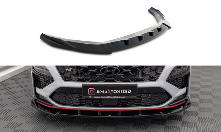 Hyundai Kona N Mk1 2021+ Frontsplitter V.2 Maxton Design i gruppen Bilmodeller / Hyundai / Kona 2021+ hos DDESIGN AB (HY-KO-1-N-FD2)