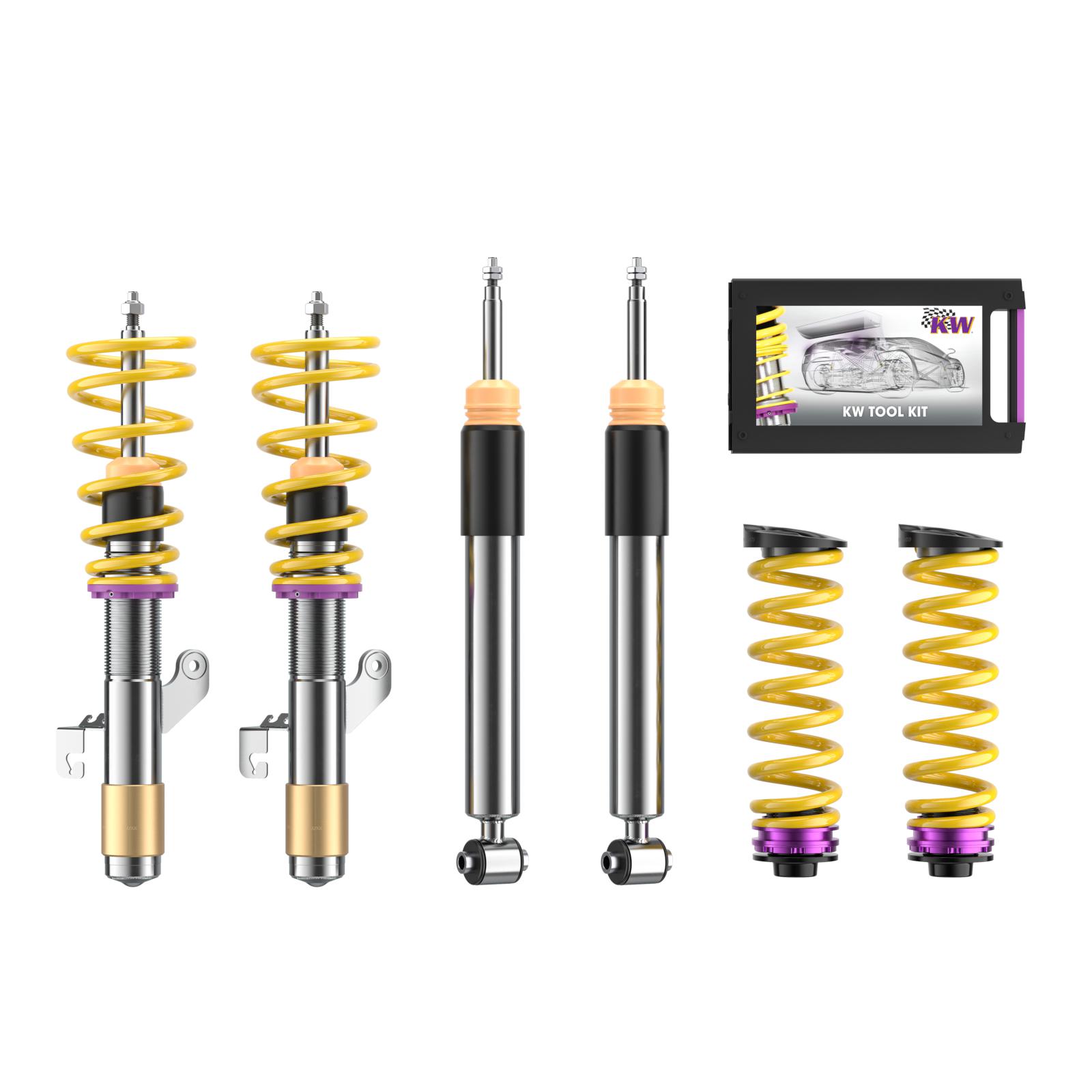 180200AC Coilovers V2 Comfort KW Suspension i gruppen Välj bilmodell / BMW / 3-serie-4-serie (F30-F36) 11-19 / Chassi / Fjädring (F36) hos DDESIGN Scandinavia AB (KW-180200AC)