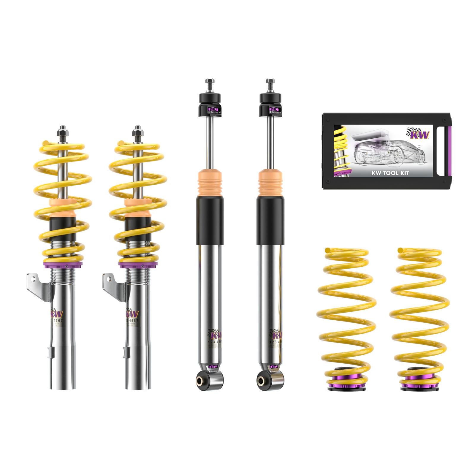 3528000U Coilovers Inox V3 KW Suspension i gruppen Välj bilmodell / VW / Golf 7 Standard 12-19 / Chassi / Golf MK7 Fjädring hos DDESIGN Scandinavia AB (KW-3528000U)