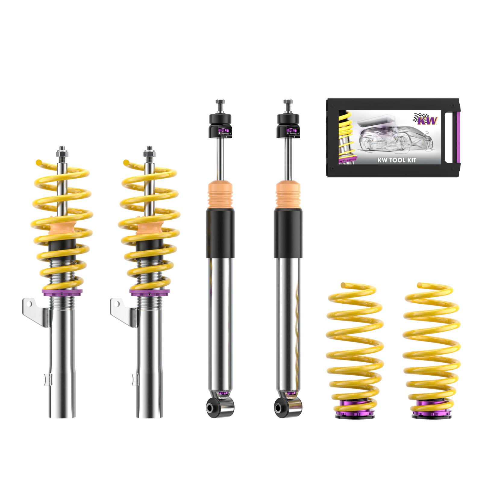 352800CV Coilovers Inox V3 (inkl. Cancellation Kit) KW Suspension i gruppen Välj bilmodell / Audi / A3 - S3 - RS3 (8Y) 2020+ / Chassi hos DDESIGN Scandinavia AB (KW-352800CV)