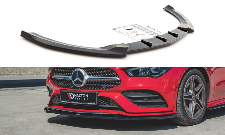 Mercedes CLA A35 AMG / AMG-Line C118 2018+ Frontsplitter V.2 Maxton Design i gruppen Bilmodeller / Mercedes Benz / CLA-Class 19+ (C118) hos DDESIGN AB (ME-CLA-118-AMGLINE-FD2)