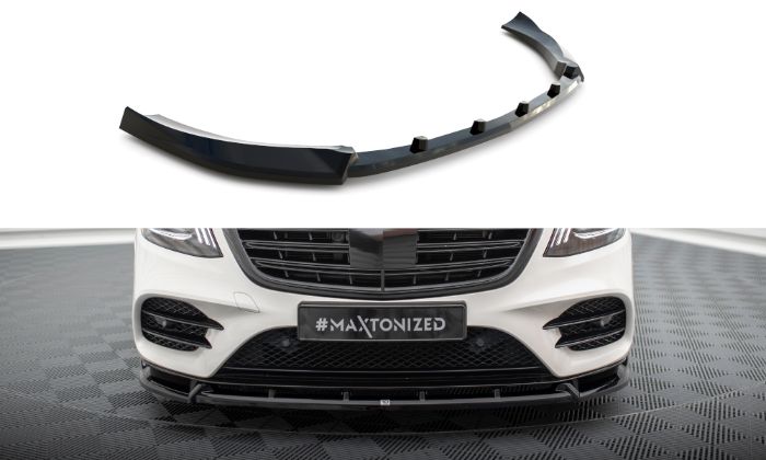 Mercedes S-Klass AMG-Line W222 Facelift 2017-2020 Frontsplitter V.2 Maxton Design i gruppen Bilmodeller / Mercedes Benz / S-Class 13-20 (W222) hos DDESIGN AB (ME-S-222F-AMGLINE-FD2G)