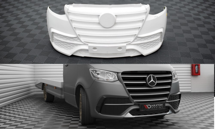 Mercedes-Benz Sprinter Mk3 2018- Stötfångare Fram Maxton Design i gruppen Bilmodeller / Mercedes Benz / Sprinter hos DDESIGN AB (ME-SP-3-F1F)