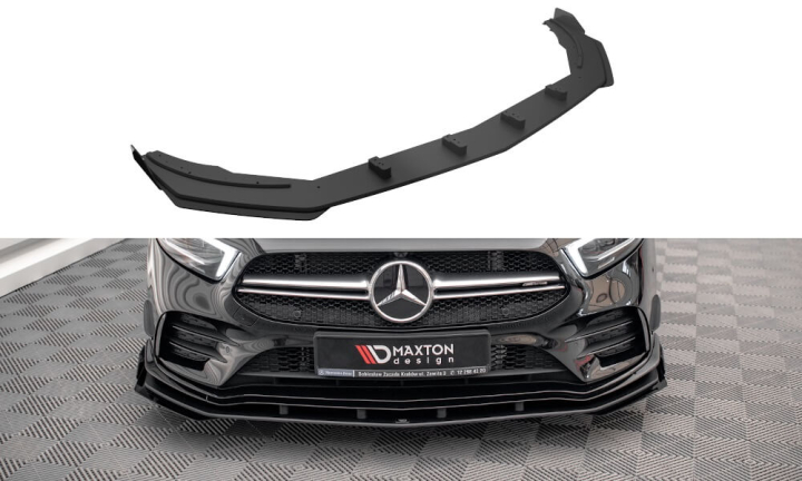 Mercedes A-Klass AMG / AMG-Line W177 2018+ Street Pro Frontsplitter + Splitters V.1 Maxton Design i gruppen Bilmodeller / Mercedes Benz / A-Klass 18+ (W177) hos DDESIGN AB (MEA17735CNC-FD1-FSF1)