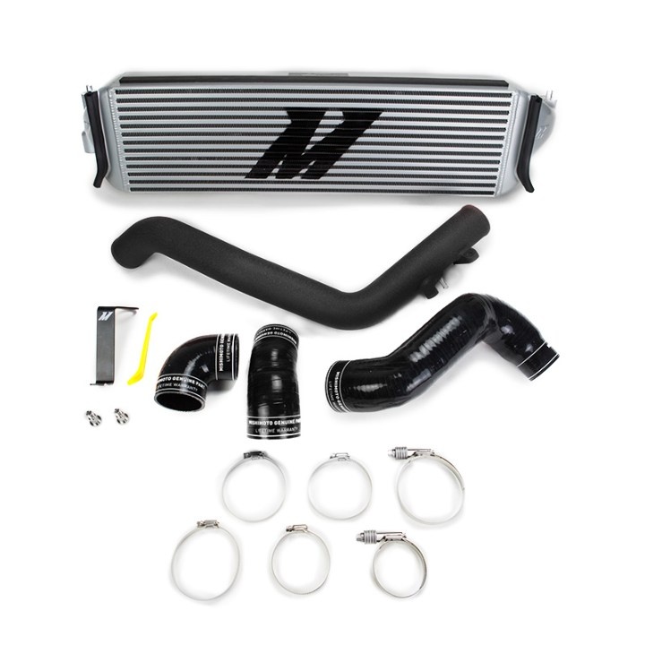 MMINT-CTR-17KSLWBK Honda Civic Type R Intercooler Kit 2017+ Silver Med Wrinkle Svarta Rör Mishimoto