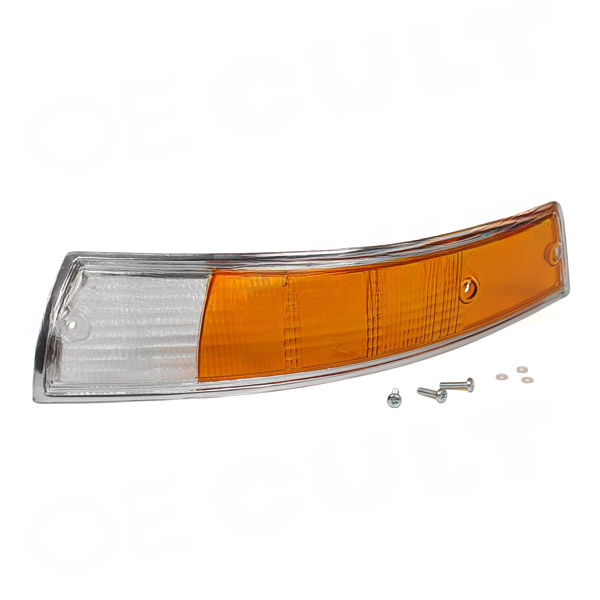 Porsche 911 1965-1973 Främre Vänster Blinkersglas Vit/Bärnsten OE-Cult i gruppen Välj bilmodell / Porsche / Äldre modeller / Reservdelar hos DDESIGN Scandinavia AB (OEC-P01210)