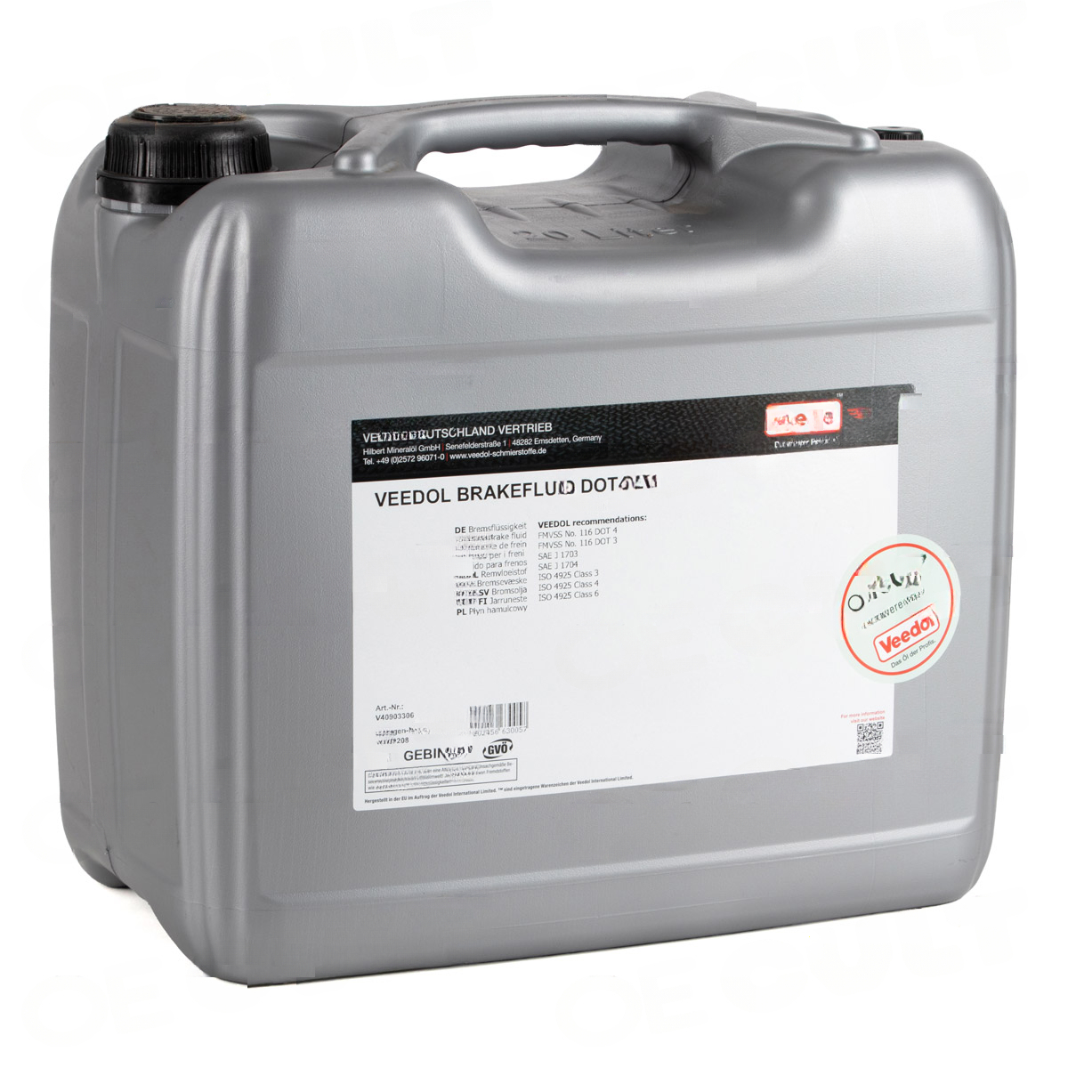 Porsche Olika Modeller Bromsvätska DOT 4 LV 20L Dunk OE-Cult Veedol i gruppen Välj bilmodell / Porsche / Äldre modeller / Reservdelar hos DDESIGN Scandinavia AB (OEC-P02045)