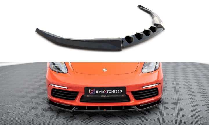 Porsche 718 Cayman 982c 2016+ Frontsplitter V.1 Maxton Design i gruppen Bilmodeller / Porsche / 718 Cayman & Boxster 16+ hos DDESIGN AB (PO-CA-718-FD1G)