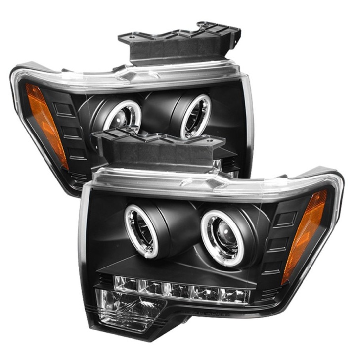 PRO-YD-FF15009-CCFL-BK Ford F150 09-14 Strålkastare (Passar ej Xenon/HID-Modeller) LED (Utbytbara LEDs) - Svarta Spyder Auto