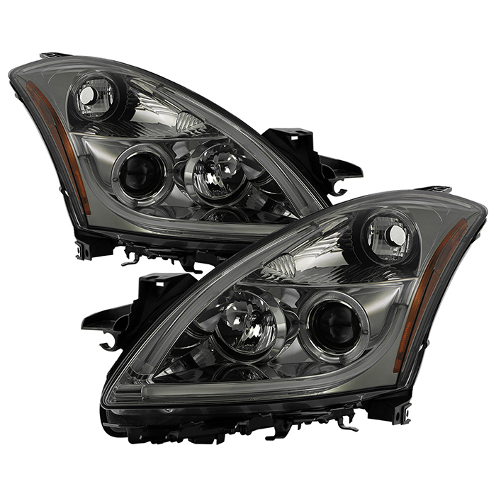 PRO-YD-NA104D-LTDRL-SM Nissan Altima 4Dr 2010-2012 Strålkastare Projektor - Ljuslist DRL - LED Halo - Röktonade Spyder Auto