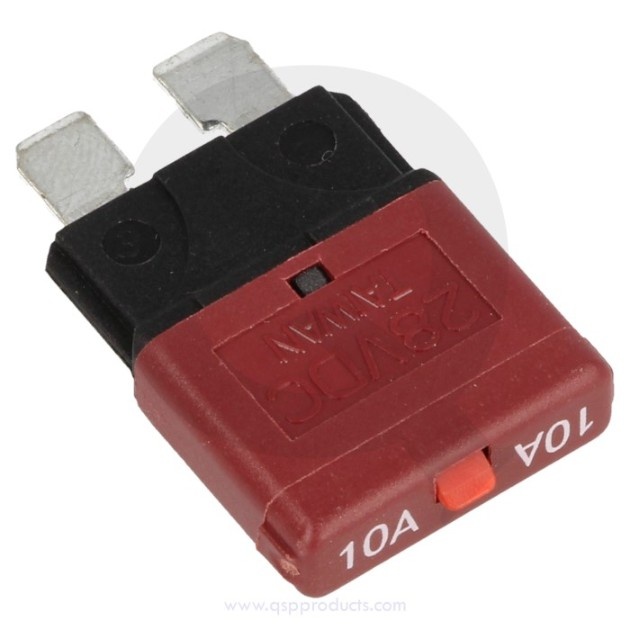 QE8001-10A Säkring Återställningsbar - 10A - Röd QSP Products