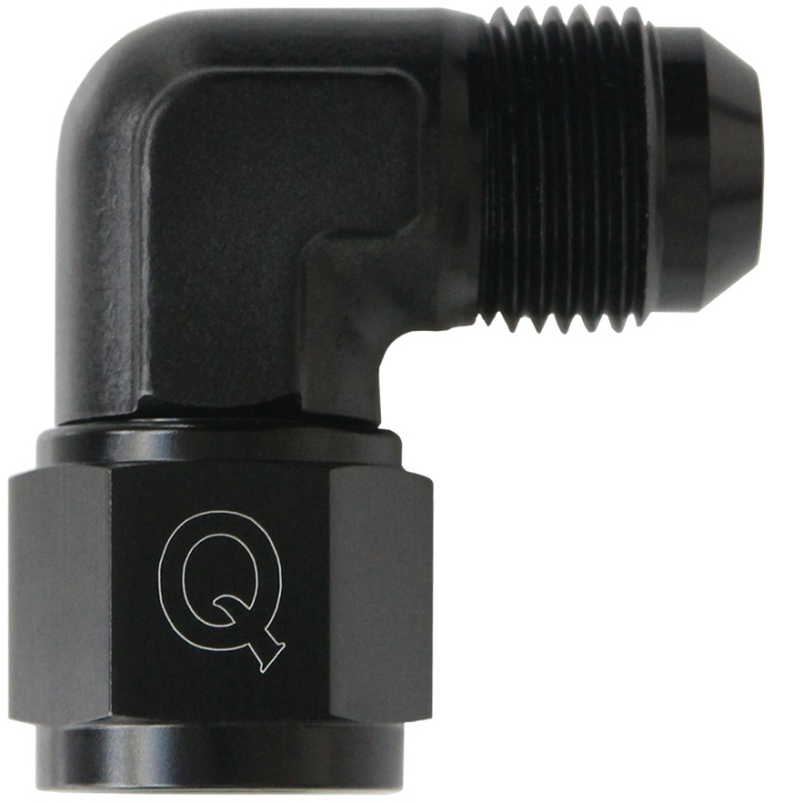 QGZ9211-08 AN8 90° Adapter Hona / Hane Vridbar - Svart QSP