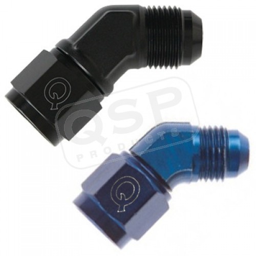 QGZ9241-06 AN6 45° Adapter Hona / Hane Vridbar - Svart QSP