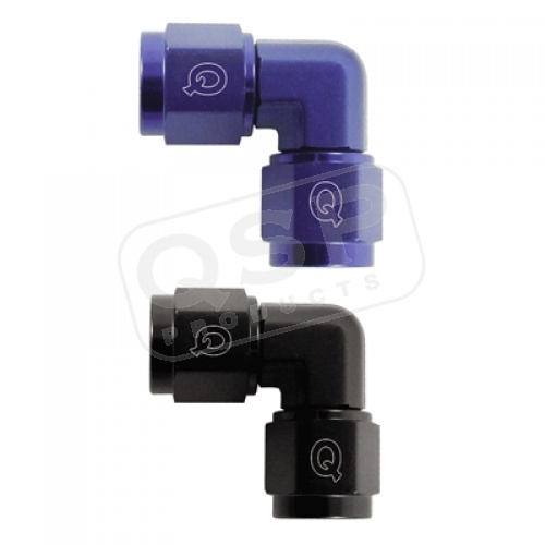 QGZ9341-06 AN6 90° Adapter Hona / Hona Vridbar – Svart QSP