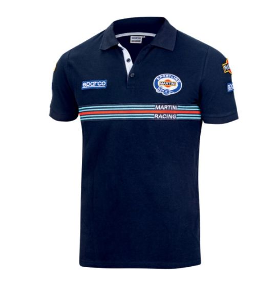 Martini Racing Polo Replica Patches Storlek: XXXL, Färg: Marinblå, Martini Racing Sparco