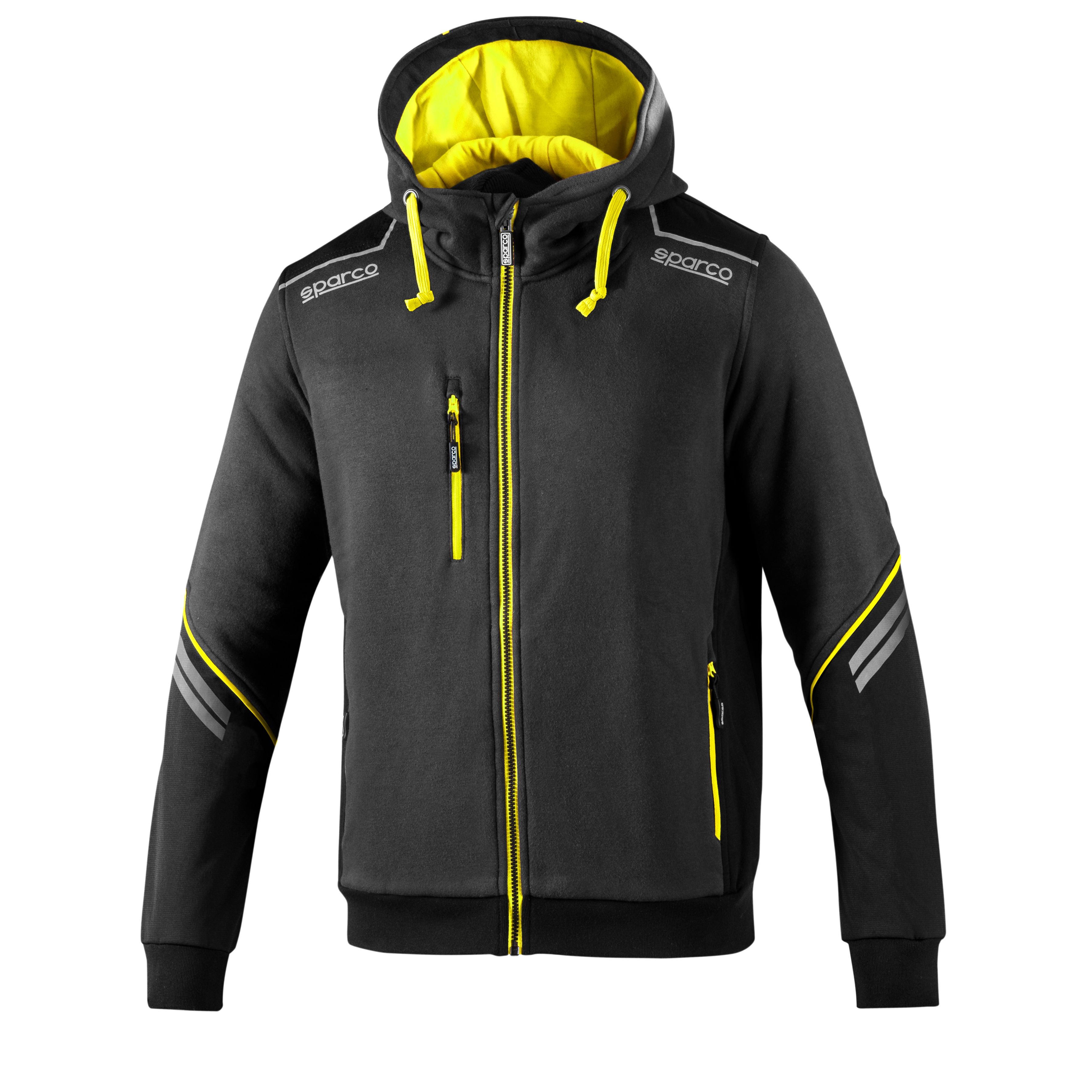 Tech Hooded Full Zip Jacka Storlek: XS, Färg: Grå/Gul Sparco