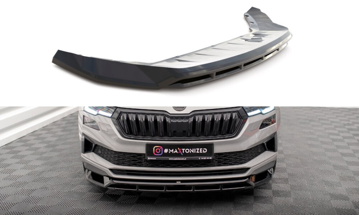 Skoda Karoq Sportline Mk1 Facelift 2021+ Frontsplitter V.1 Maxton Design i gruppen Bilmodeller / Skoda / Karoq (NU7) 2017+ hos DDESIGN AB (SK-KA-1F-SL-FD1-FD1R)