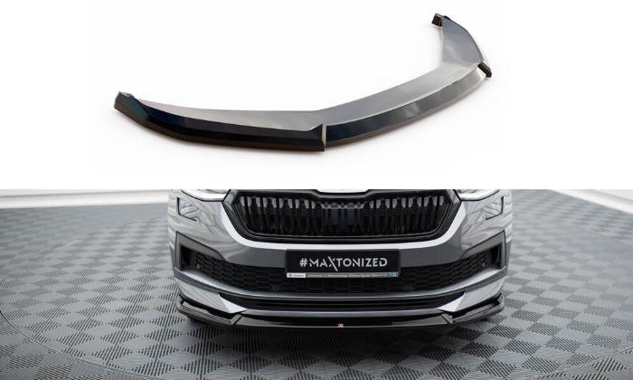 Skoda Kodiaq Sportline Mk1 Facelift 2021-2023 Front Splitter V.1 Maxton Design i gruppen Bilmodeller / Skoda / Kodiaq Mk1 (NS7) 2016+ hos DDESIGN AB (SK-KO-1F-SL-FD1G)