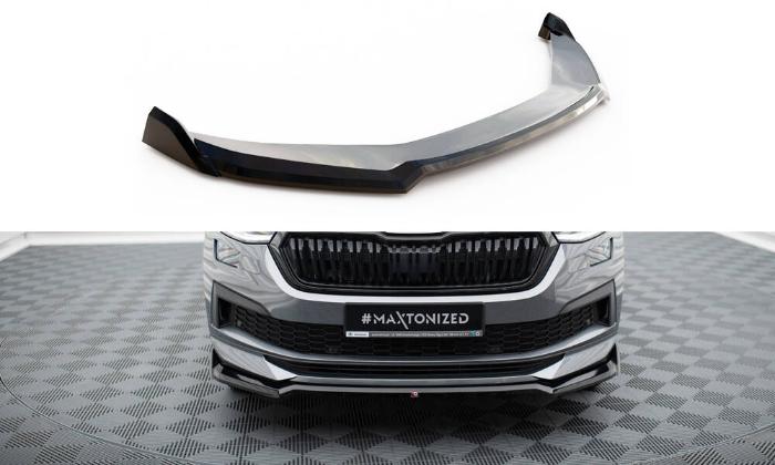 Skoda Kodiaq Sportline Mk1 Facelift 2021-2023 Front Splitter V.2 Maxton Design i gruppen Bilmodeller / Skoda / Kodiaq Mk1 (NS7) 2016+ hos DDESIGN AB (SK-KO-1F-SL-FD2G)