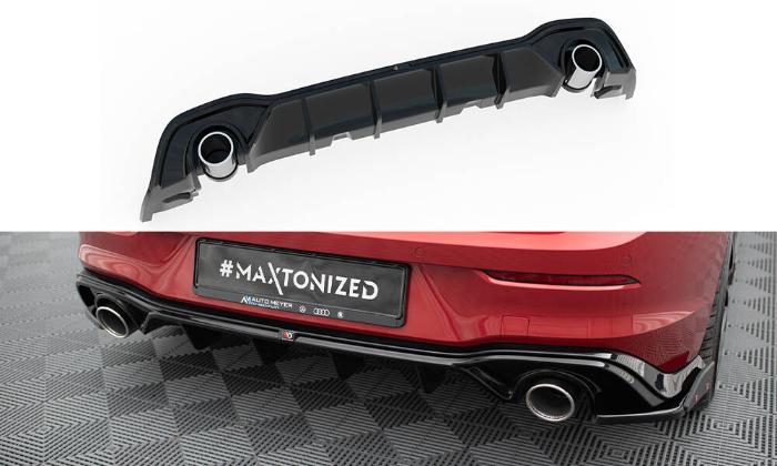 Volkswagen Golf GTE Mk8 2020+ Diffuser med Avgasutblås Imitationer V.1 Maxton Design i gruppen Bilmodeller / VW / Golf 8 Standard 19+ hos DDESIGN AB (VW-GO-8-GTI-RS2G-Avgas)