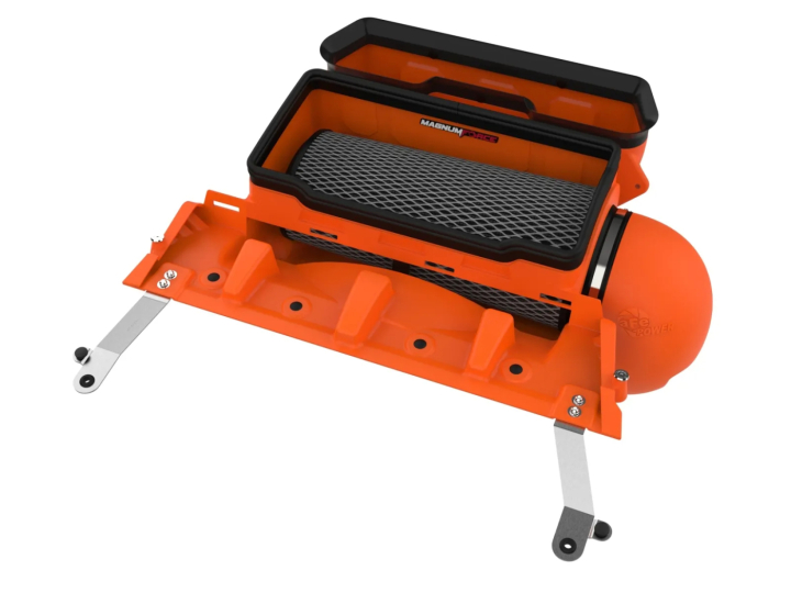 RAM 1500 TRX 2021-2023 V8-6.2L (sc) Magnum FORCE Stage 2 Orange Edition Kalluftsintag Luftfilterkit / Sportluftfilter Med Pro 5R aFe Power