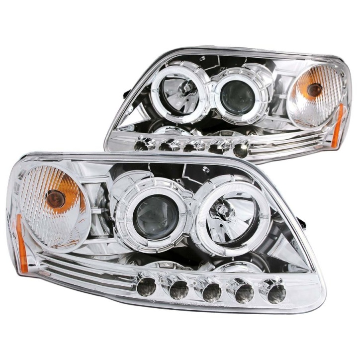 anz111032-2781 FORD F-150 1997-2003 Projector Strålkastare Med Halo & LED Krom 1st ANZO