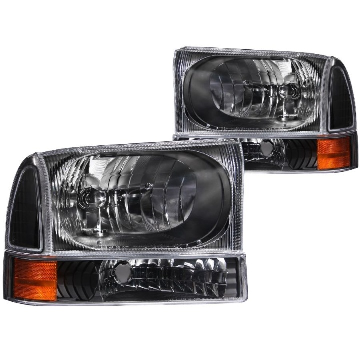 anz111080-1156 FORD F-350 Super Duty 1999-2004 Crystal Strålkastare Svarta ANZO