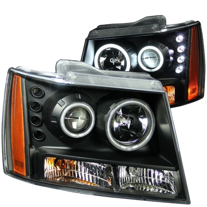 anz111109-2887 Chevrolet Suburban 2007-2014 Projector Strålkastare Med Halo Svart (SMD LED) ANZO