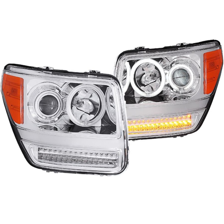 anz111144-3108 Dodge Nitro 2007-2012 Projector Strålkastare Med Halo Krom (SMD LED) G2 ANZO