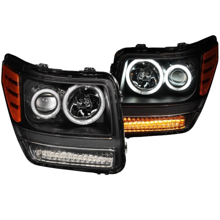 anz111145-2946 Dodge Nitro 2007-2012 Projector Strålkastare Med Halo Svart (SMD LED) G2 ANZO