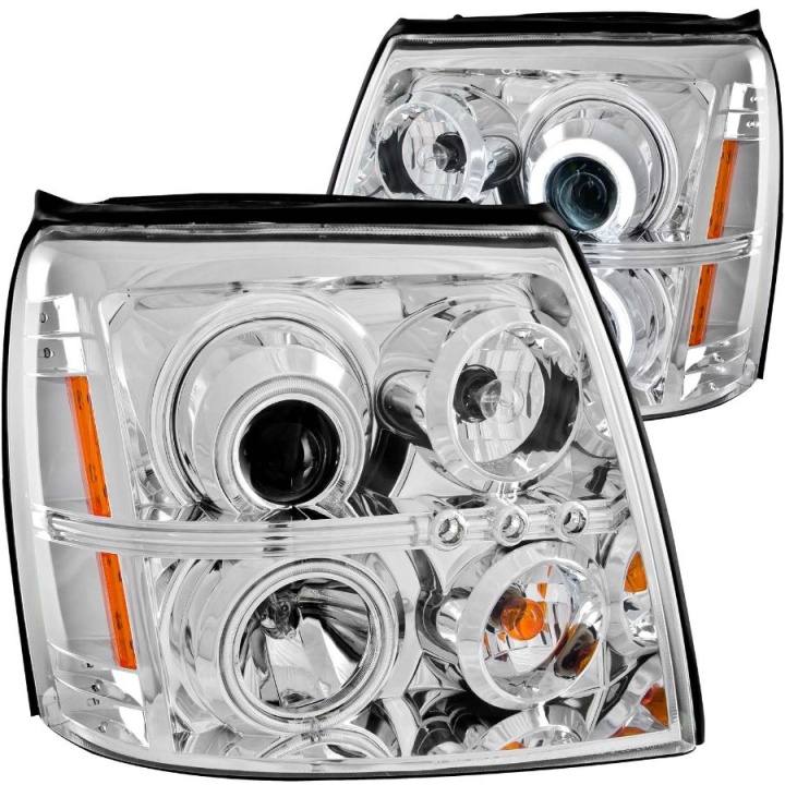 anz111176-3105 Cadillac Escalade 2003-2006 Projector Strålkastare Med Halo Krom (SMD LED) (HID Kompatibel) ANZO