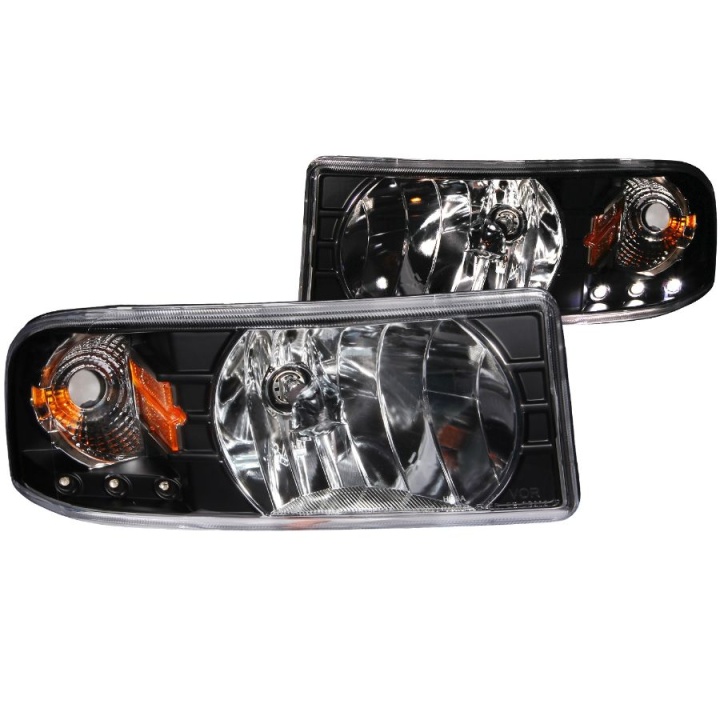 anz111205-1191 Dodge RAM 1994-2001 Crystal Strålkastare Svarta Med LED ANZO