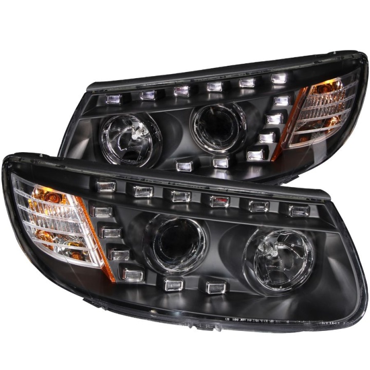 anz111237-3145 Hyundai Santa Fe 2007-2007 Projector Strålkastare Med LED Svart ANZO