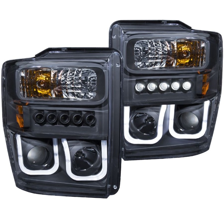 anz111305-3250 FORD F-250 Super Duty 2008-2010 Projector Strålkastare Med U-Bar Svart ANZO