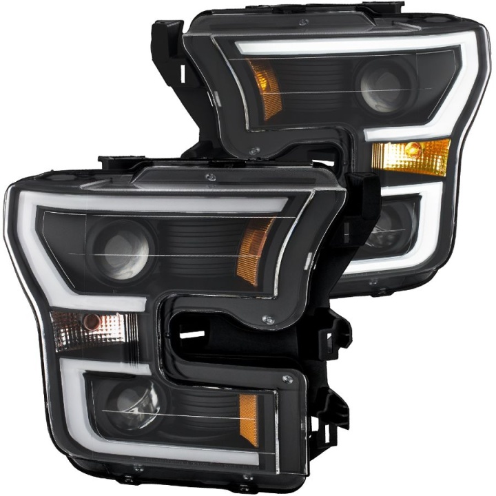 anz111357-3193 FORD F-150 2015-2017 Projector Strålkastare Med Plank Style Switchback Svart / Orange ANZO