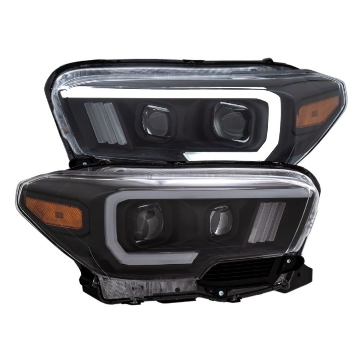 anz111396-3197 Toyota Tacoma 2016-2019 Projector Strålkastare Med Plank Style Switchback Svart / Orange ANZO