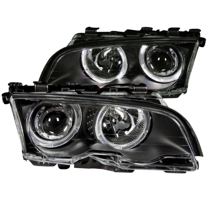 anz121013-2825 BMW 3 Serie E46 2DR 1999-2001 Projector Strålkastare Med Halo Svart ANZO