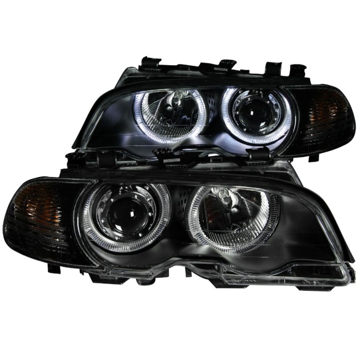 anz121269-2844 BMW 3 Serie E46 2DR-NON Xenon Models 2000-2003 Projector Strålkastare Med Halo Svart ANZO