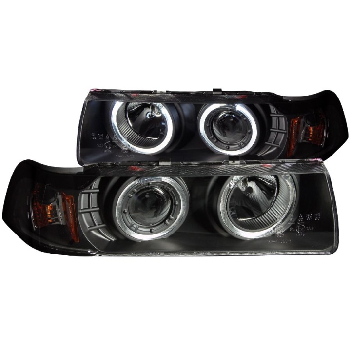 anz121325-2967 BMW 3 Serie E36 4DR 1992-1998 Projector Strålkastare Med Halo Svart G2 1 pc ANZO